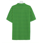 Green Houndstooth Pattern Print Hawaiian Shirt