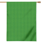 Green Houndstooth Pattern Print House Flag