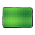 Green Houndstooth Pattern Print Kitchen Mat