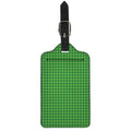 Green Houndstooth Pattern Print Luggage Tag