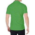 Green Houndstooth Pattern Print Men's Shirt