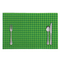 Green Houndstooth Pattern Print Placemat