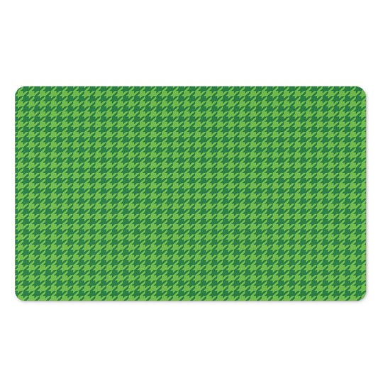 Green Houndstooth Pattern Print Polyester Doormat