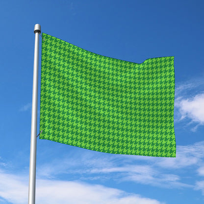 Green Houndstooth Pattern Print Polyester Flag