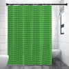 Green Houndstooth Pattern Print Premium Shower Curtain