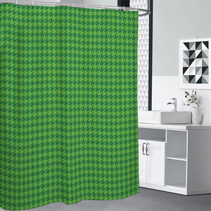 Green Houndstooth Pattern Print Premium Shower Curtain