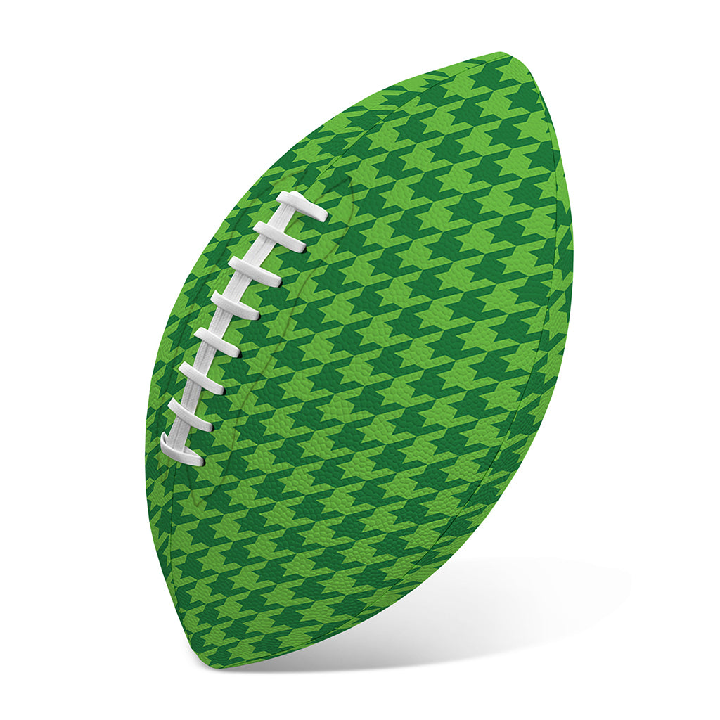 Green Houndstooth Pattern Print Rugby Ball