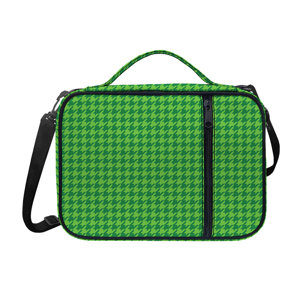 Green Houndstooth Pattern Print Shoulder Strap Bible Bag