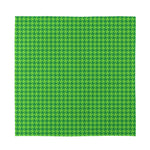 Green Houndstooth Pattern Print Silk Bandana