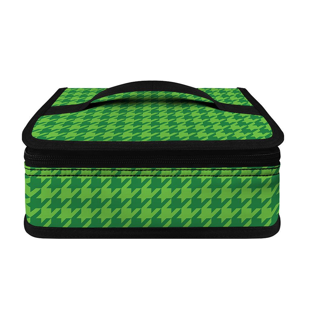 Green Houndstooth Pattern Print Small Lunch Bag