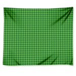 Green Houndstooth Pattern Print Tapestry