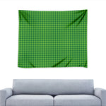 Green Houndstooth Pattern Print Tapestry