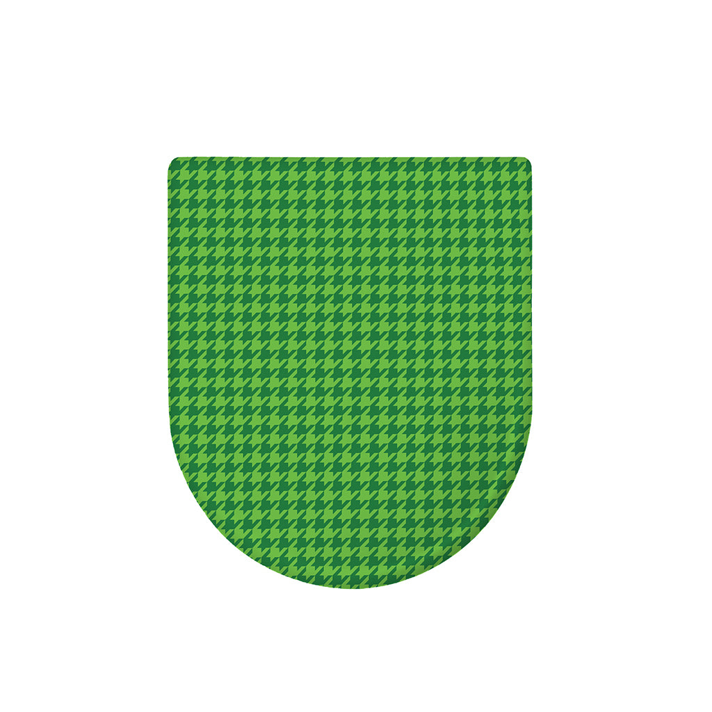Green Houndstooth Pattern Print Toilet Lid Cover
