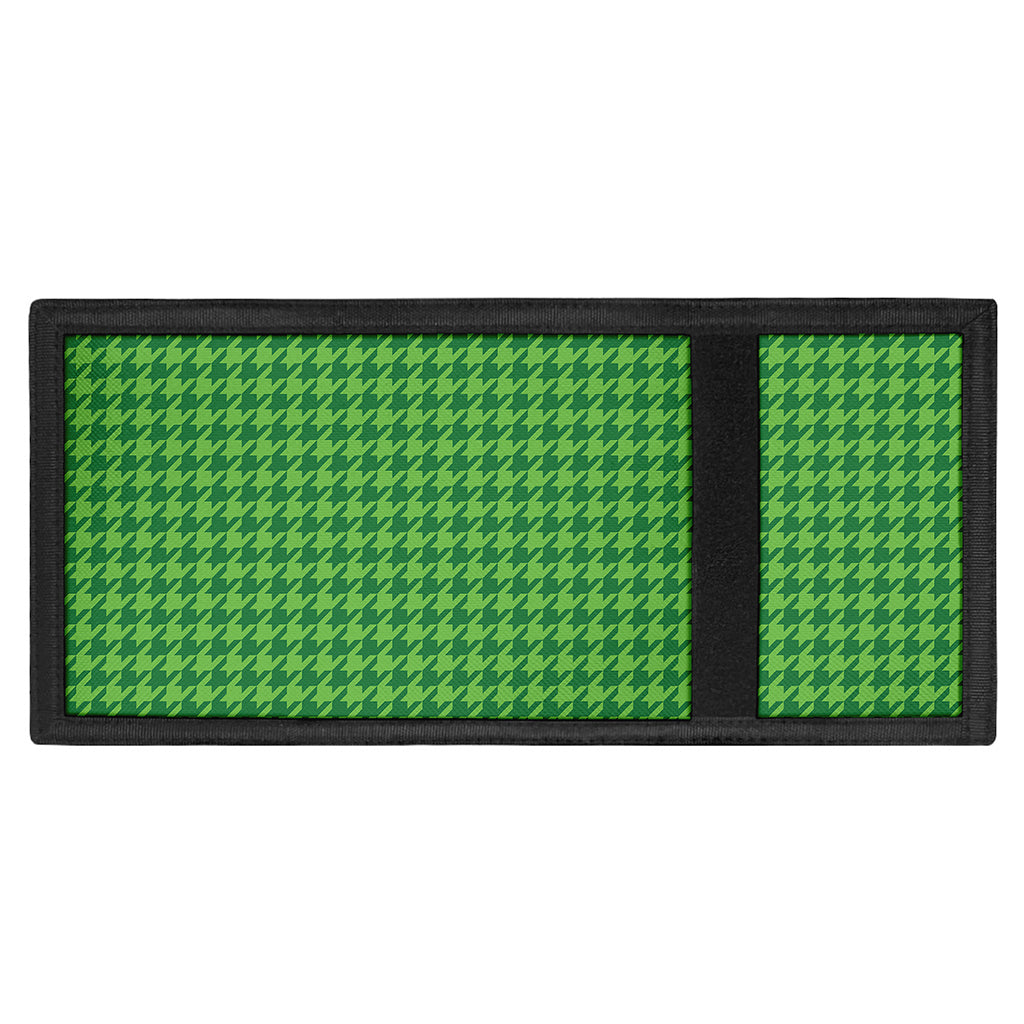 Green Houndstooth Pattern Print Trifold Wallet