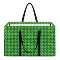 Green Houndstooth Pattern Print Utility Tote Bag