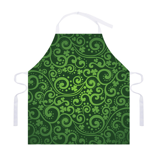 Green Irish Saint Patrick's Day Print Adjustable Apron
