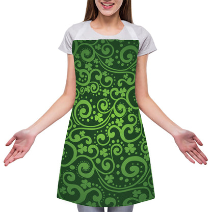 Green Irish Saint Patrick's Day Print Adjustable Apron