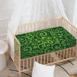 Green Irish Saint Patrick's Day Print Baby Crib Sheet