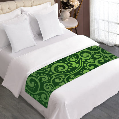 Green Irish Saint Patrick's Day Print Bed Runner