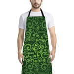 Green Irish Saint Patrick's Day Print Bib Apron With Pocket