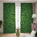 Green Irish Saint Patrick's Day Print Dimout Pencil Pleat Curtains