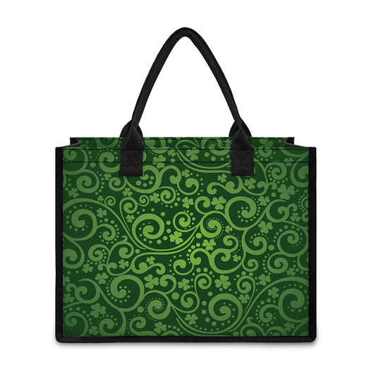 Green Irish Saint Patrick's Day Print Canvas Tote Bag