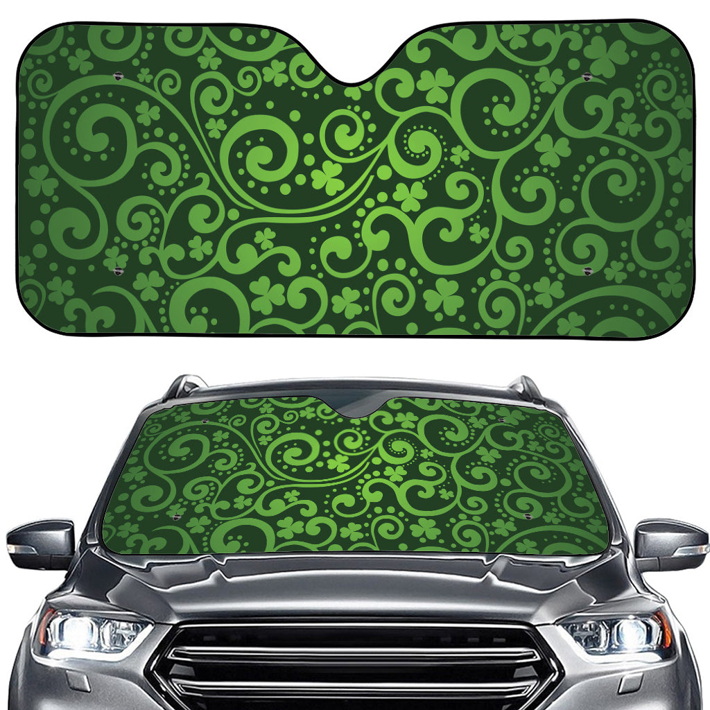 Green Irish Saint Patrick's Day Print Car Windshield Sun Shade