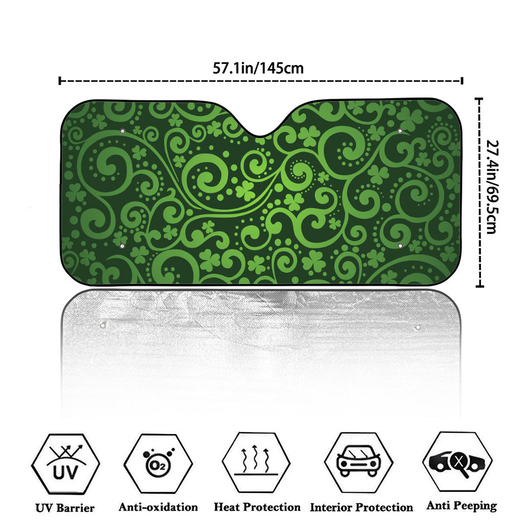 Green Irish Saint Patrick's Day Print Car Windshield Sun Shade