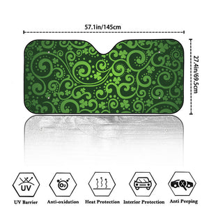 Green Irish Saint Patrick's Day Print Car Windshield Sun Shade