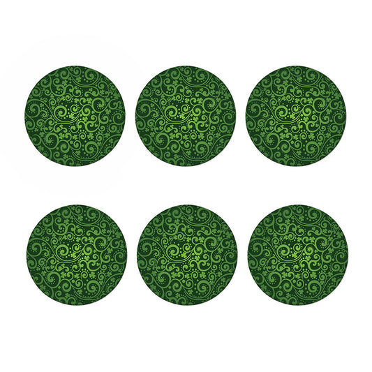 Green Irish Saint Patrick's Day Print Coaster Set
