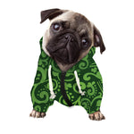 Green Irish Saint Patrick's Day Print Dog Zip Up Hoodie