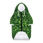 Green Irish Saint Patrick's Day Print Dog Zip Up Hoodie