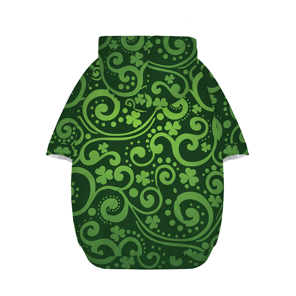 Green Irish Saint Patrick's Day Print Dog Zip Up Hoodie