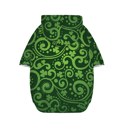 Green Irish Saint Patrick's Day Print Dog Zip Up Hoodie