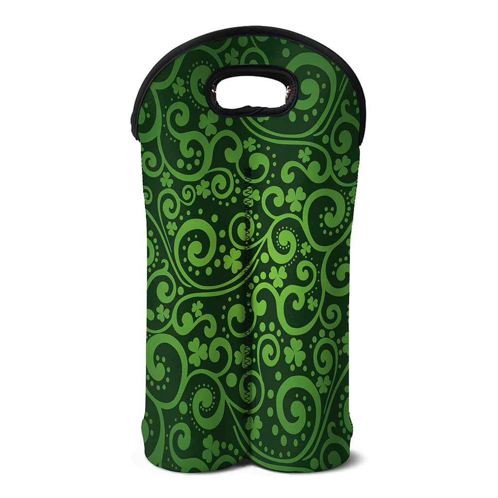 Green Irish Saint Patrick's Day Print Double Neoprene Wine Tote