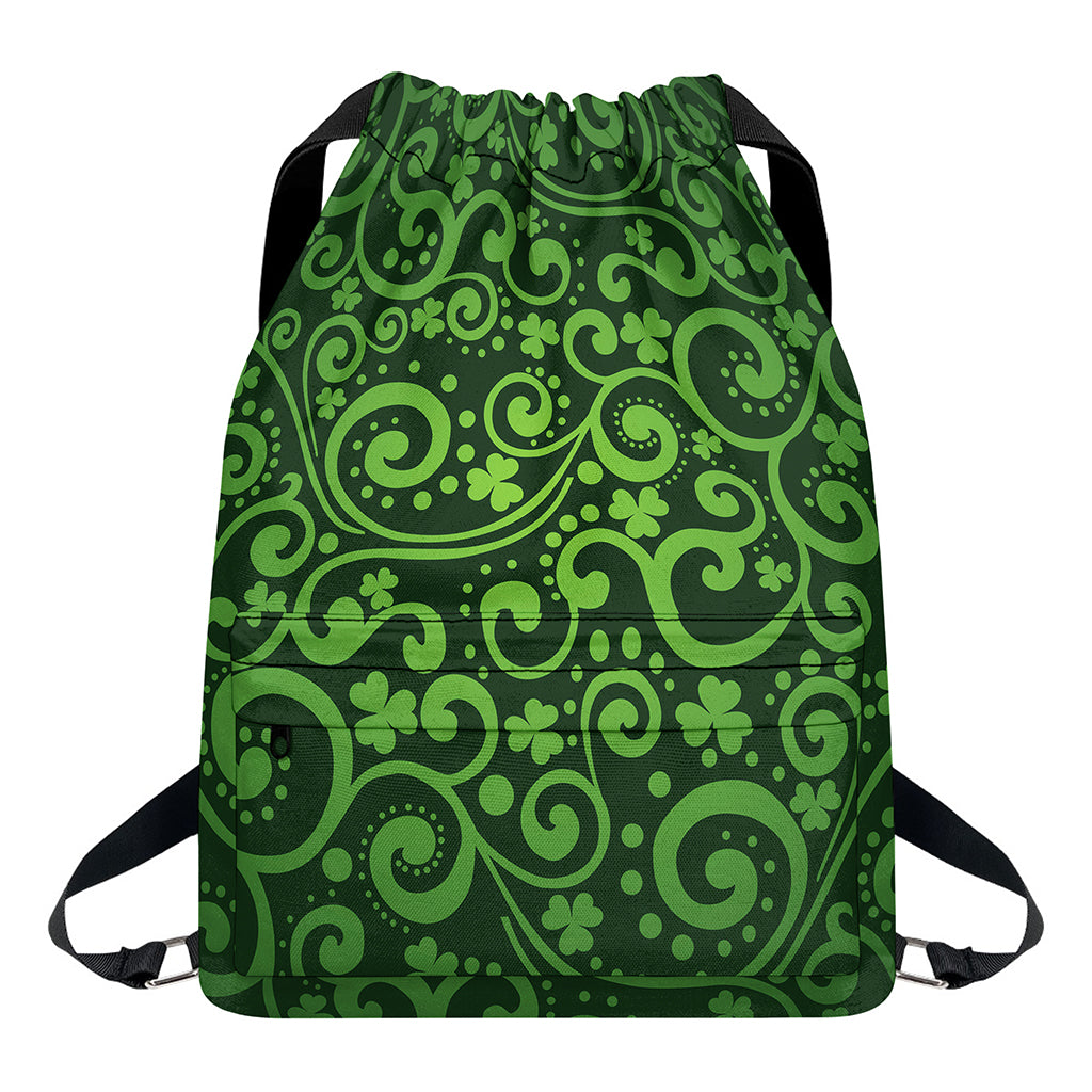 Green Irish Saint Patrick's Day Print Drawstring Backpack