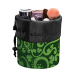 Green Irish Saint Patrick's Day Print Drawstring Makeup Bag