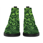 Green Irish Saint Patrick's Day Print Flat Ankle Boots