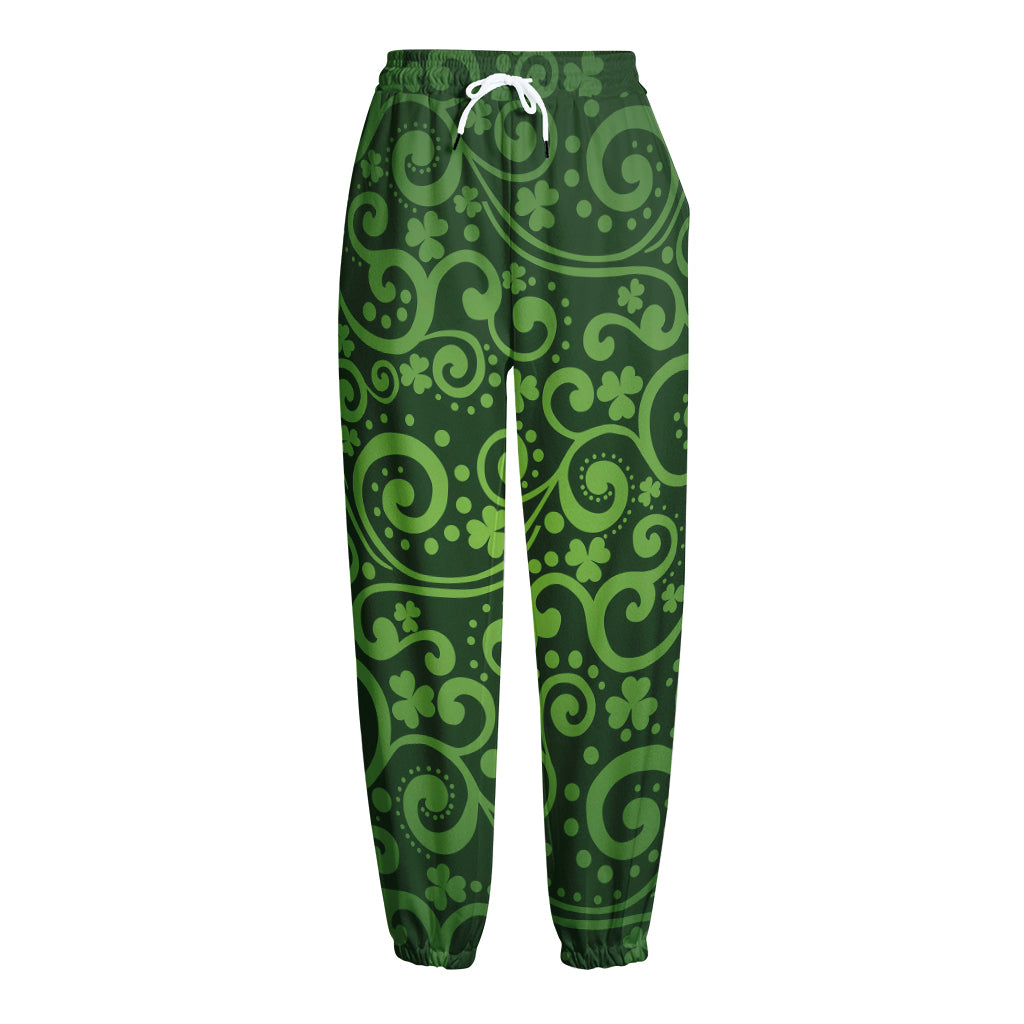 Green Irish Saint Patrick's Day Print Fleece Lined Knit Pants