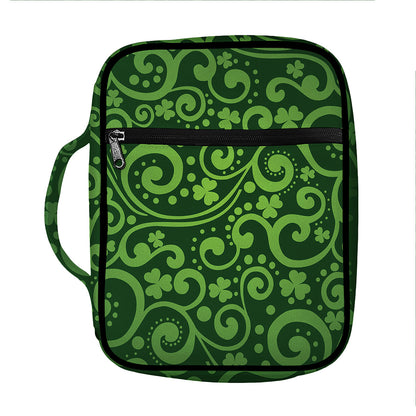 Green Irish Saint Patrick's Day Print Front Pocket Bible Bag