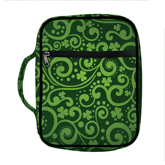 Green Irish Saint Patrick's Day Print Front Pocket Bible Bag