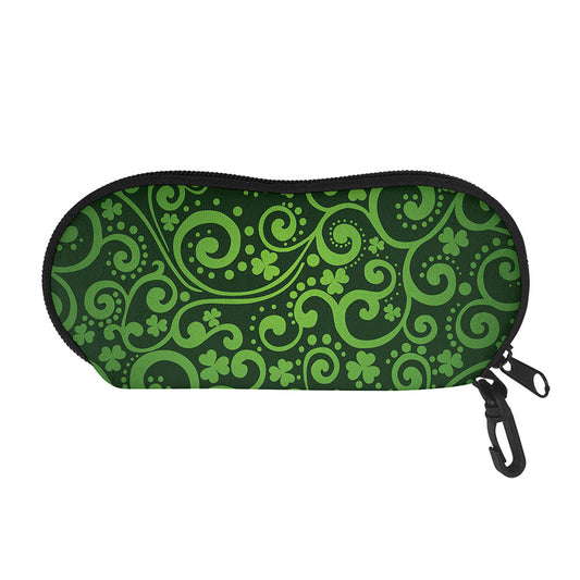 Green Irish Saint Patrick's Day Print Glasses Case