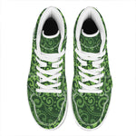 Green Irish Saint Patrick's Day Print High Top Leather Sneakers