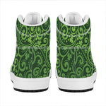 Green Irish Saint Patrick's Day Print High Top Leather Sneakers
