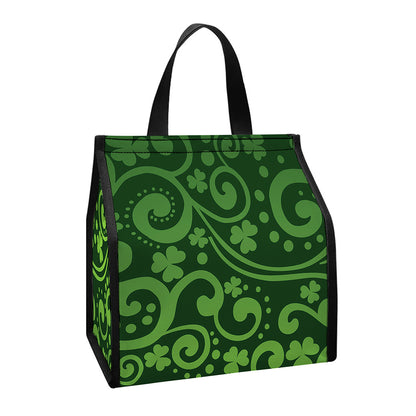 Green Irish Saint Patrick's Day Print Insulated Lunch Tote