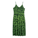 Green Irish Saint Patrick's Day Print Jersey Midi Cami Dress