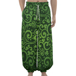 Green Irish Saint Patrick's Day Print Lantern Pants