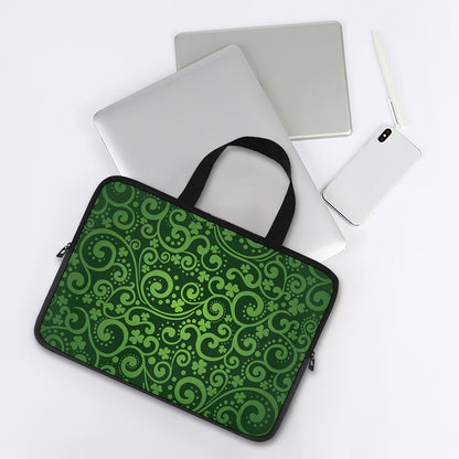 Green Irish Saint Patrick's Day Print Laptop Sleeve With Handle