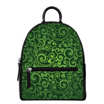 Green Irish Saint Patrick's Day Print Leather Backpack