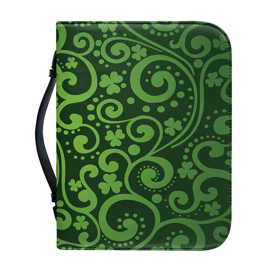 Green Irish Saint Patrick's Day Print Leather Bible Cover